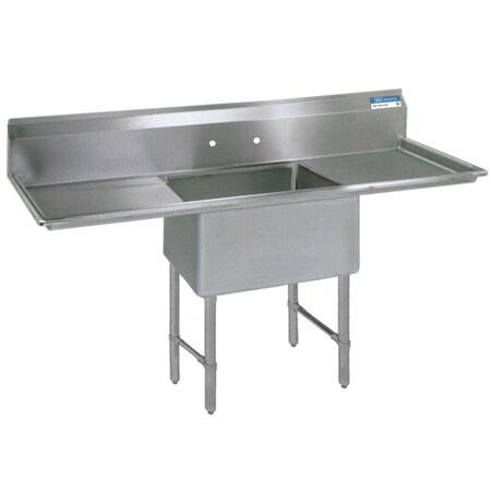 Bk Resources One Compartment Sink 18 in x 18 in, 1, 2, Free Standing, Stainless Steel BKS-1-18-12-18TS